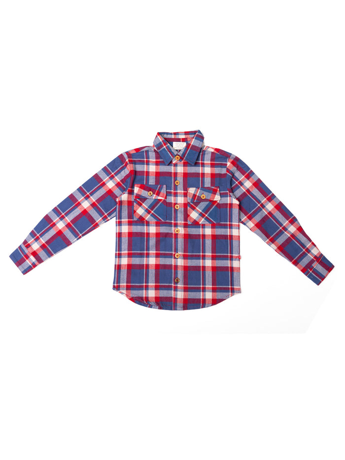 Nino Bambino 100% Organic Cotton Blue Check Shirts For Boy