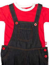 Nino Bambino 100% Organic Cotton Half Tshirt & Dungree Set For Baby Boy